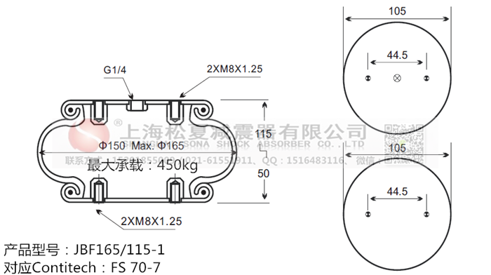 JBF165/115-1橡膠<a href='http://www.pfqp.com.cn/' target='_blank'><u>空氣彈簧</u></a>