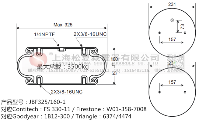 JBF325/160-1橡膠<a href='http://www.pfqp.com.cn/' target='_blank'><u>空氣彈簧</u></a>