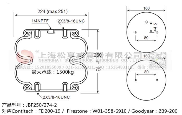 JBF250/274-2橡膠<a href='http://www.pfqp.com.cn/' target='_blank'><u>空氣彈簧</u></a>