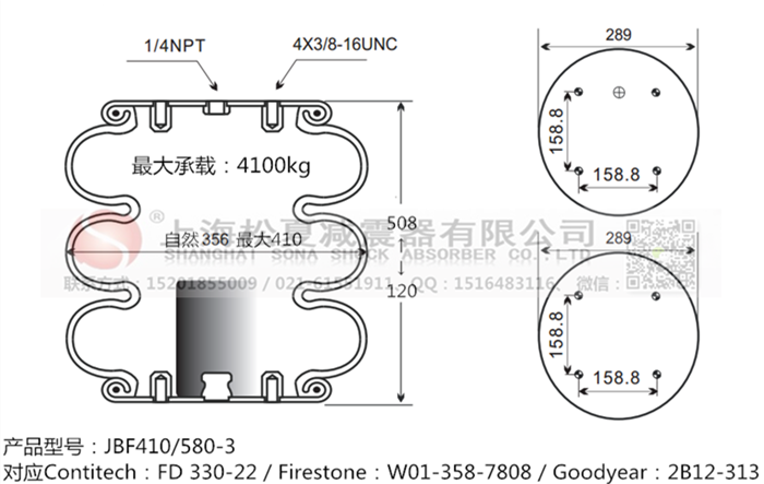 JBF410/580-3橡膠<a href='http://www.pfqp.com.cn/' target='_blank'><u>空氣彈簧</u></a>